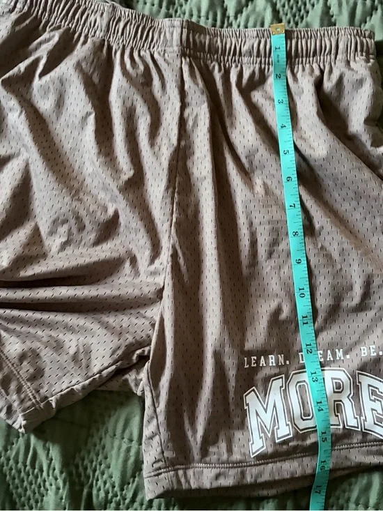 Alphalete LDB Mesh Athletic Shorts Brown Taupe L Gym Workout Gorpcore Aesthetic - Picture 7 of 7
